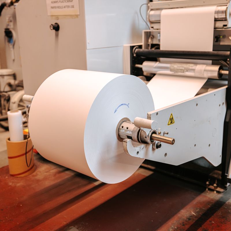 Papierrol op de drukpers